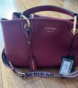Torba shopperka Emporio Armani bordo NOWA z metką