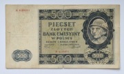 Banknot 500 zł. 1940r.Nr.Ser. A 4184651