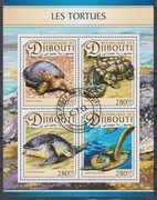 Blok używane Fauna Żółwie 2017 z Dżibuti