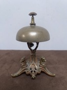 Stary Przedwojenny Dzwonek Hotelowy Sklepowy Dekoracyjny z Mosiądzu