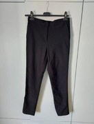 Czarne wiskozowe spodnie z gumką w pasie