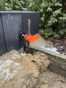 Uchwyt do sznurka brukarskiego / murarskiego 0-75 mm pręt 24mm Pomarańczowy