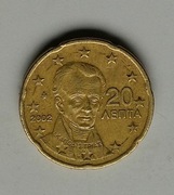 20 euro cent Grecja 2002 rok defekt 