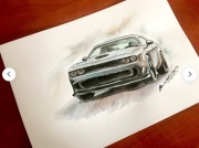 Portret samochód, motocykl, prezent, sztuka, art