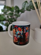 Kubek buldog kwiaty pies 