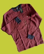 NOWA:: Bluza / longsleeve POLO RALPH LAUREN - XL - paski (czerw.-granat.)