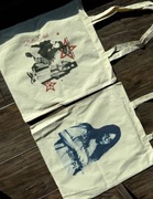 2 Torby tote bag billie eilish beige pink bawełna cotton bawełniana