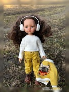 Zestaw 4w1 bluzka,słuchawki ,spodnie,kurtka dla lalek Paola Reina 32cm