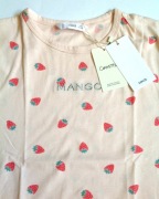 Mango t-shirt | koszulka w truskawki | haftowane logo | 13 14 lat