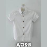 Koszula biała z krótkim rękawem 92cm 18-24msc 2 lata 100% bawełna A098