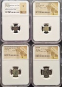 Cztery monety z czasów biblijnych - grading NGC - 4x Prutah Judaea
