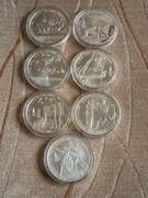 Rosja, Srebro, 10 Rubli,  7 szt, 1980r.