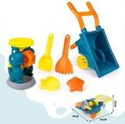 ZESTAW do piasku TACZKA ŁOPATKA GRABKI MŁYNEK FOREMKI dla dzieci