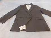 Marynarka w kratę, dłuższa, dwurzędówka