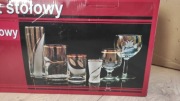 Komplet stołowy 36 el. Krosno szklanki płetwa NOWY
