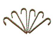 Zawieszka  na choinkę laska cukrowa Mikołaja 6 szt