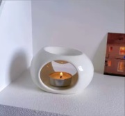 Biały Kominek Zapachowy Ceramiczny + Pipeta Olejek Aromaterapia