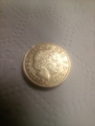 1 funt brytyjski 2010 r.Elżbieta II odwrócony napis