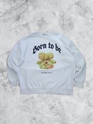 Bluza oversize vintage z misiem i napisem Born to be Different 