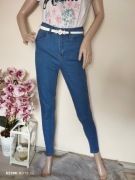 Jeansy rurki wysoki stan dopasowane spodnie jeansowe dżinsowe