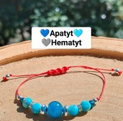 Bransoletka sznurkowa z apatytem 