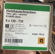 Wkręty ciesielskie talerzykowe 6x120 mm | Torx T30 | 100 szt.