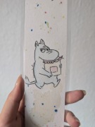 Zakładka do książki Muminki mała Mi motyw bajkowy akwarele ręcznie malowane