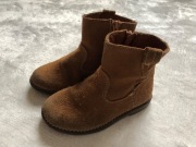 Zara botki kowbojki brązowe jesień 23 modne 14,5 cm