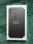 iPhone Xs Leather Folio czarny, skórzany