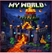 Klocki magnetyczne typu Minecraft 348szt 6figurek Doskonała jakość