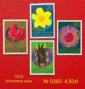 Znaczki flora:0382: kwiaty- Liechtenstein 1972r **