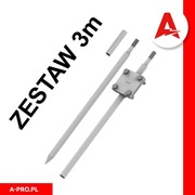 Uziom sonda uziemiająca pręt składany komplet ocynk sonda 3m + złącze k. !
