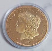 Replika monety 1896 MORGAN DOLLAR 999 FINE GOLD 