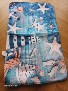 Dywaniki maty łazienkowe szybkoschnące szara i morski wzór