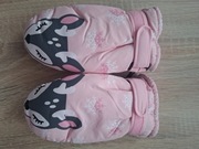 Rękawice narciarskie na śnieg z jednym palcem różowe z aplikacją 4 lat