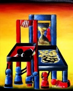 Obraz olejny "Nikt wszystkiego" płótno, surrealizm