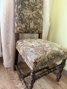 Stylowe Dębowe Krzesło Tronowe Barokowe Tapicerowane Projekt XVII Wiek