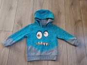 Bluza F&F monster 104 cm z kapturem i ząbkami 3D
