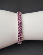 Srebrna bransoletka z granatami rodolitami, certyfikat 