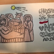 Kartka pocztowa  Boże Narodzenie 1983 Solidarność drugi obieg