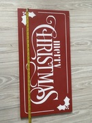 Tabliczka Merry Christmas duża czerwona 