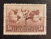 AUSTRALIA: 1934/48r. Mi 126y. kas. (gez:131/2x14 cienki papier).