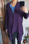 Fioletowy kardigan bawełna i wiskoza M kod1015