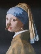 Zabawny plakat do łazienki 'Dziewczyna z perłą' 30x40 Nowy