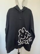 Bluza Kappa XL Oversize Czarna Hoodie Streetwear Duże Logo BDB