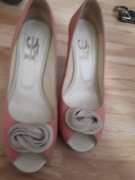 Sandały skóra naturalna rozm 38 pudrowy róż 