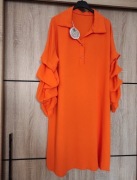 Sukienka bufiaste rękawy plus size 46 44 Boho duży rozmiar 