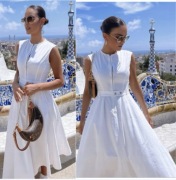 ZARA sukienka ecru o asymetrycznej długości, S