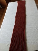 Ciepły szal damski dziergany miedziany 148x24 cm