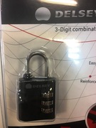 Kłódka na szyfr (3 cyfrowa), Delsey - CZARNA